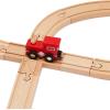 imageAmazon Basics 65piece Wooden Train Railway Construction Set with Track  Compatible and Train Railroad Wooden Toys for Kids Gift for Age 3Y