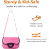 imageAmazon Basics 8Piece Pretend Play Purse Toy with Accessories for Girls Ages 3 and Up Handbag Gift Set Including Smartphone Sunglasses Makeup Compact Keys and Credit Card Pink