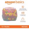 imageAmazon Basics BPA Free CrushProof Plastic Ball Pit Balls with Storage Bag Toddlers Kids 12 Months Pack of 400 Balls 6 Pastel Colors6 Bright Colors