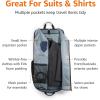 imageAmazon Basics CarryOn Garment Bag for Travel and Business Trips with Shoulder Strap Hanging Suit Luggage Bag for Men Women Wrinkle Free Cover for Suits Dresses Coats NavyGrey