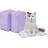 imageAmazon Basics Cat Litters Pee Pads 40 Count Universal Fit for Litter Box Odor Control with Fresh Scent Purple and WhiteFresh