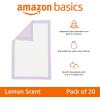 imageAmazon Basics Cat Litters Pee Pads 40 Count Universal Fit for Litter Box Odor Control with Fresh Scent Purple and WhiteLemon