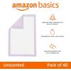 imageAmazon Basics Cat Litters Pee Pads 40 Count Universal Fit for Litter Box Odor Control with Fresh Scent Purple and WhiteUnscented