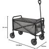 imageAmazon Basics Collapsible Folding Heavy Duty Utility Wagon for Outdoor Sports 265 pounds Weight Capacity Camping Garden and Shopping 276 x 409 x 20 inches BlackGray