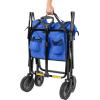 imageAmazon Basics Collapsible Folding Heavy Duty Utility Wagon for Outdoor Sports 265 pounds Weight Capacity Camping Garden and Shopping 276 x 409 x 20 inches BlackBlue
