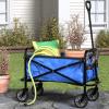 imageAmazon Basics Collapsible Folding Heavy Duty Utility Wagon for Outdoor Sports 265 pounds Weight Capacity Camping Garden and Shopping 276 x 409 x 20 inches BlackBlue