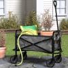 imageAmazon Basics Collapsible Folding Heavy Duty Utility Wagon for Outdoor Sports 265 pounds Weight Capacity Camping Garden and Shopping 276 x 409 x 20 inches BlackGray