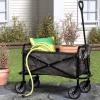 imageAmazon Basics Collapsible Folding Heavy Duty Utility Wagon for Outdoor Sports 265 pounds Weight Capacity Camping Garden and Shopping 276 x 409 x 20 inches BlackBlack