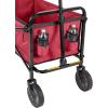 imageAmazon Basics Collapsible Folding Heavy Duty Utility Wagon for Outdoor Sports 265 pounds Weight Capacity Camping Garden and Shopping 276 x 409 x 20 inches BlackRed