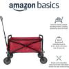 imageAmazon Basics Collapsible Folding Heavy Duty Utility Wagon for Outdoor Sports 265 pounds Weight Capacity Camping Garden and Shopping 276 x 409 x 20 inches BlackRed