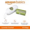 imageAmazon Basics Dog Poop Bags with Dispenser 270 Count Enhanced for Guaranteed Leakproof Lavender Scented Includes Leash ClipLavender
