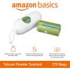 imageAmazon Basics Dog Poop Bags with Dispenser 270 Count Enhanced for Guaranteed Leakproof Lavender Scented Includes Leash ClipTalcum Powder