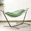 imageAmazon Basics Double Hammock with 9Foot Space Saving Steel Stand and Carrying Case 450 lb Capacity Vigor Green 110x47x43 inchesVigor Green