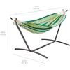 imageAmazon Basics Double Hammock with 9Foot Space Saving Steel Stand and Carrying Case 450 lb Capacity Vigor Green 110x47x43 inchesVigor Green