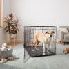 imageAmazon Basics Durable Foldable Collapsible Portable Metal Wire Dog Crate with Tray Single Door with Divider Panel Easy to Assemble ampamp Clean 36 x 23 x 25 in Black48 x 30 x 325 in