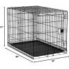 imageAmazon Basics Durable Foldable Collapsible Portable Metal Wire Dog Crate with Tray Single Door with Divider Panel Easy to Assemble ampamp Clean 36 x 23 x 25 in Black300L x 190W x 210H