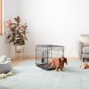 imageAmazon Basics Durable Foldable Collapsible Portable Metal Wire Dog Crate with Tray Single Door with Divider Panel Easy to Assemble ampamp Clean 36 x 23 x 25 in Black24 x 18 x 20 in