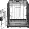 imageAmazon Basics Durable Foldable Collapsible Portable Metal Wire Dog Crate with Tray Single Door with Divider Panel Easy to Assemble ampamp Clean 36 x 23 x 25 in Black300L x 190W x 210H