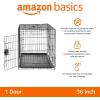 imageAmazon Basics Durable Foldable Collapsible Portable Metal Wire Dog Crate with Tray Single Door with Divider Panel Easy to Assemble ampamp Clean 36 x 23 x 25 in Black36 x 23 x 25 in