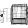 imageAmazon Basics Durable Foldable Collapsible Portable Metal Wire Dog Crate with Tray Single Door with Divider Panel Easy to Assemble ampamp Clean 36 x 23 x 25 in Black240L x 180W x 200H