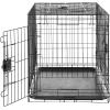 imageAmazon Basics Durable Foldable Collapsible Portable Metal Wire Dog Crate with Tray Single Door with Divider Panel Easy to Assemble ampamp Clean 36 x 23 x 25 in Black360L x 230W x 250H