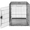 imageAmazon Basics Durable Foldable Collapsible Portable Metal Wire Dog Crate with Tray Single Door with Divider Panel Easy to Assemble ampamp Clean 36 x 23 x 25 in Black420L x 280W x 300H