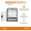 imageAmazon Basics Durable Foldable Collapsible Portable Metal Wire Dog Crate with Tray Single Door with Divider Panel Easy to Assemble ampamp Clean 36 x 23 x 25 in Black24 x 18 x 20 in
