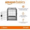 imageAmazon Basics Durable Foldable Collapsible Portable Metal Wire Dog Crate with Tray Single Door with Divider Panel Easy to Assemble ampamp Clean 36 x 23 x 25 in Black300L x 190W x 210H