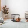 imageAmazon Basics Durable Foldable Collapsible Portable Metal Wire Dog Crate with Tray Single Door with Divider Panel Easy to Assemble ampamp Clean 36 x 23 x 25 in Black240L x 180W x 200H