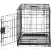 imageAmazon Basics Durable Foldable Collapsible Portable Metal Wire Dog Crate with Tray Single Door with Divider Panel Easy to Assemble ampamp Clean 36 x 23 x 25 in Black24 x 18 x 20 in