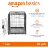 imageAmazon Basics Durable Foldable Collapsible Portable Metal Wire Dog Crate with Tray Single Door with Divider Panel Easy to Assemble ampamp Clean 36 x 23 x 25 in Black300L x 190W x 210H