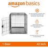imageAmazon Basics Durable Foldable Collapsible Portable Metal Wire Dog Crate with Tray Single Door with Divider Panel Easy to Assemble ampamp Clean 36 x 23 x 25 in Black420L x 280W x 300H