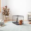 imageAmazon Basics Durable Foldable Collapsible Portable Metal Wire Dog Crate with Tray Single Door with Divider Panel Easy to Assemble ampamp Clean 36 x 23 x 25 in Black300L x 190W x 210H