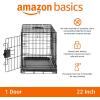 imageAmazon Basics Durable Foldable Collapsible Portable Metal Wire Dog Crate with Tray Single Door with Divider Panel Easy to Assemble ampamp Clean 36 x 23 x 25 in Black220L x 130W x 160H