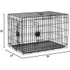 imageAmazon Basics Durable Foldable Collapsible Portable Metal Wire Dog Crate with Tray Single Door with Divider Panel Easy to Assemble ampamp Clean 36 x 23 x 25 in Black360L x 230W x 250H