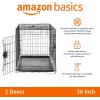 imageAmazon Basics Durable Foldable Collapsible Portable Metal Wire Dog Crate with Tray Single Door with Divider Panel Easy to Assemble ampamp Clean 36 x 23 x 25 in Black360L x 230W x 250H