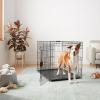 imageAmazon Basics Durable Foldable Collapsible Portable Metal Wire Dog Crate with Tray Single Door with Divider Panel Easy to Assemble ampamp Clean 36 x 23 x 25 in Black420L x 280W x 300H