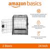 imageAmazon Basics Durable Foldable Collapsible Portable Metal Wire Dog Crate with Tray Single Door with Divider Panel Easy to Assemble ampamp Clean 36 x 23 x 25 in Black240L x 180W x 200H