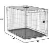 imageAmazon Basics Durable Foldable Collapsible Portable Metal Wire Dog Crate with Tray Single Door with Divider Panel Easy to Assemble ampamp Clean 36 x 23 x 25 in Black48 x 30 x 325 in