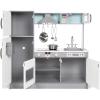 imageAmazon Basics Kids Upright Wooden Kitchen Toy Playset with Stove Oven Sink Fridge and Accessories for Toddlers Preschoolers Children Age 3 Years EspressoGray 39x118x39White  Gray
