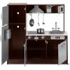 imageAmazon Basics Kids Upright Wooden Kitchen Toy Playset with Stove Oven Sink Fridge and Accessories for Toddlers Preschoolers Children Age 3 Years EspressoGray 39x118x39EspressoGray