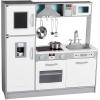 imageAmazon Basics Kids Upright Wooden Kitchen Toy Playset with Stove Oven Sink Fridge and Accessories for Toddlers Preschoolers Children Age 3 Years EspressoGray 39x118x39White  Gray