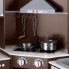 imageAmazon Basics Kids Upright Wooden Kitchen Toy Playset with Stove Oven Sink Fridge and Accessories for Toddlers Preschoolers Children Age 3 Years EspressoGray 39x118x39EspressoGray