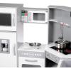 imageAmazon Basics Kids Upright Wooden Kitchen Toy Playset with Stove Oven Sink Fridge and Accessories for Toddlers Preschoolers Children Age 3 Years EspressoGray 39x118x39White  Gray