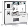 imageAmazon Basics Kids Upright Wooden Kitchen Toy Playset with Stove Oven Sink Fridge and Accessories for Toddlers Preschoolers Children Age 3 Years EspressoGray 39x118x39White  Gray