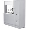 imageAmazon Basics Kids Upright Wooden Kitchen Toy Playset with Stove Oven Sink Fridge and Accessories for Toddlers Preschoolers Children Age 3 Years EspressoGray 39x118x39White  Gray