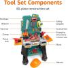 imageAmazon Basics Kids Workbench Construction Toy Tool Set Playset with 80 Pieces Including Tools Accessories Play Helmet ampamp Play Safety Goggles for Kids Ages 3 and Up Multicolor Medium