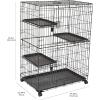 imageAmazon Basics Large 3Tier Cat DurablePliable Cage Playpen Box Crate Kennel  358quotL x 224quotW x 506quotH Black