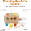 imageAmazon Basics Musical Pounding Bench With Xylophone and Shape Sorter ToyKids Gift for Toddlers Age 18M Boy Girl Baby 116 x 52 x 63 inches Multicolor