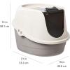 imageAmazon Basics NoMess Hooded Cat Litter Box Standard Multicolor 21 in x 16 in x 15 inMulticolor